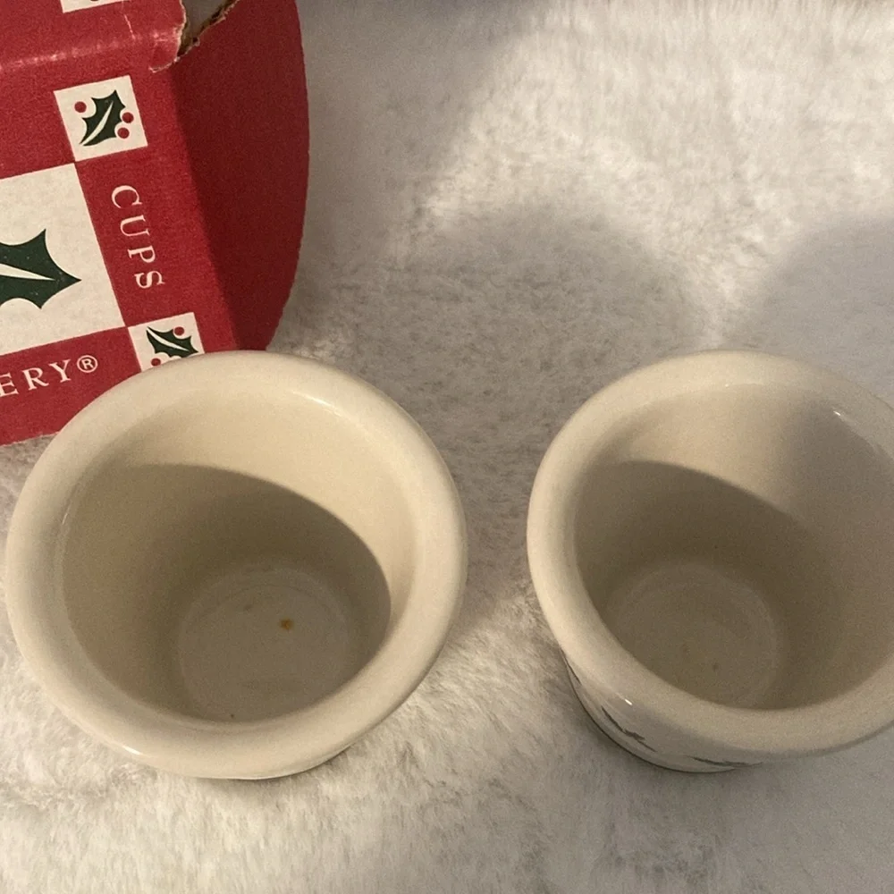 Vintage 1998 Longaberger Traditional Holly Votive Cups